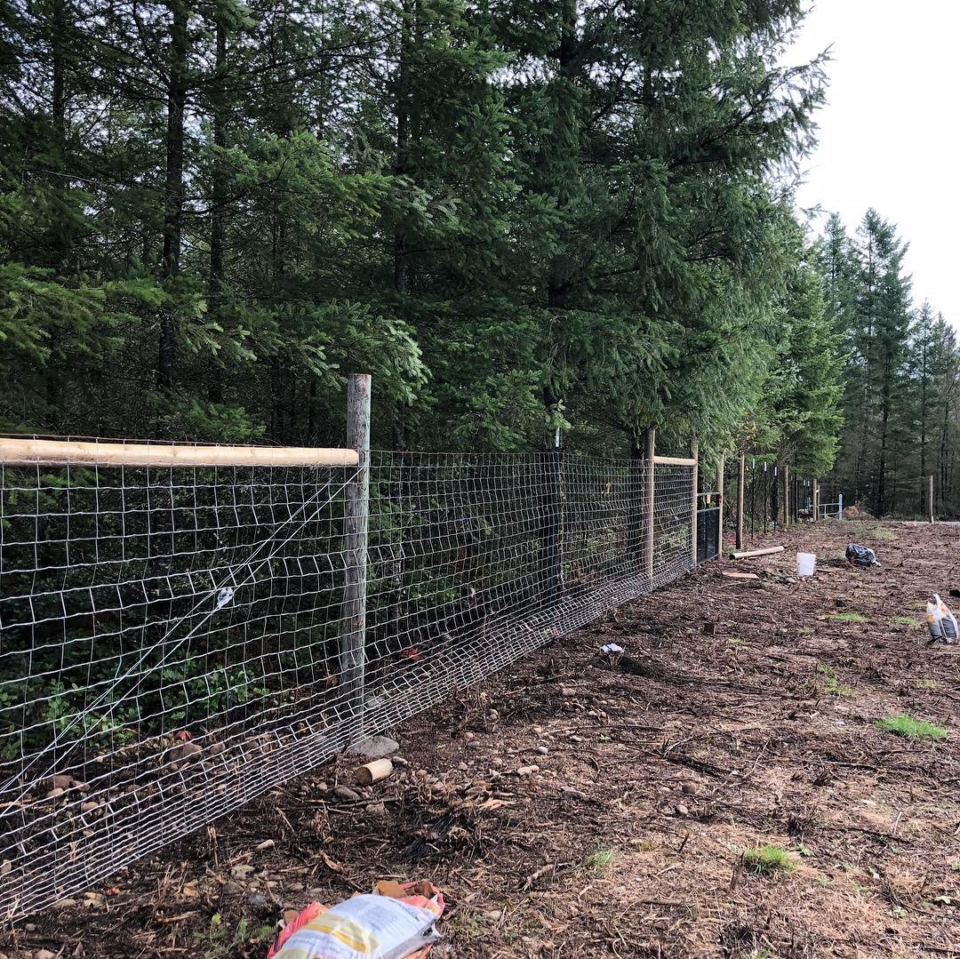 Woven Wire Fence with wooden posts