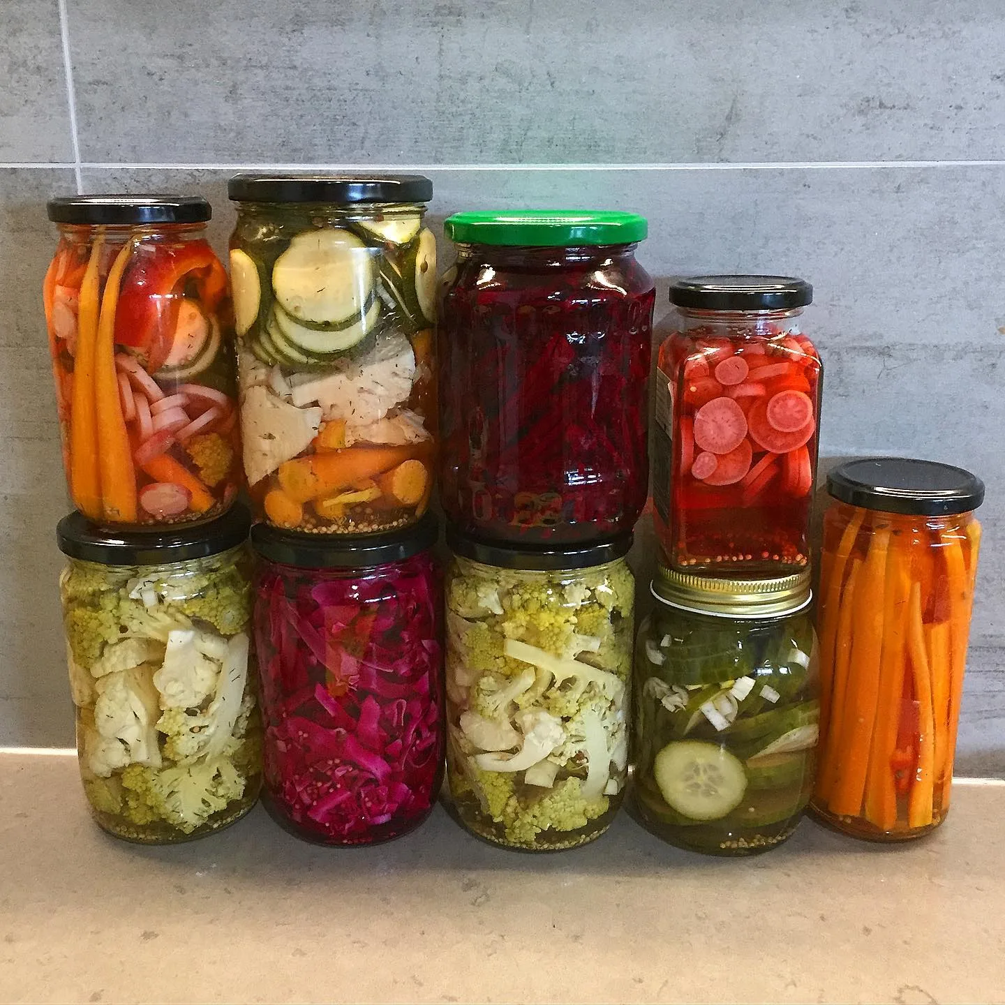 canned vegetables in a homestead