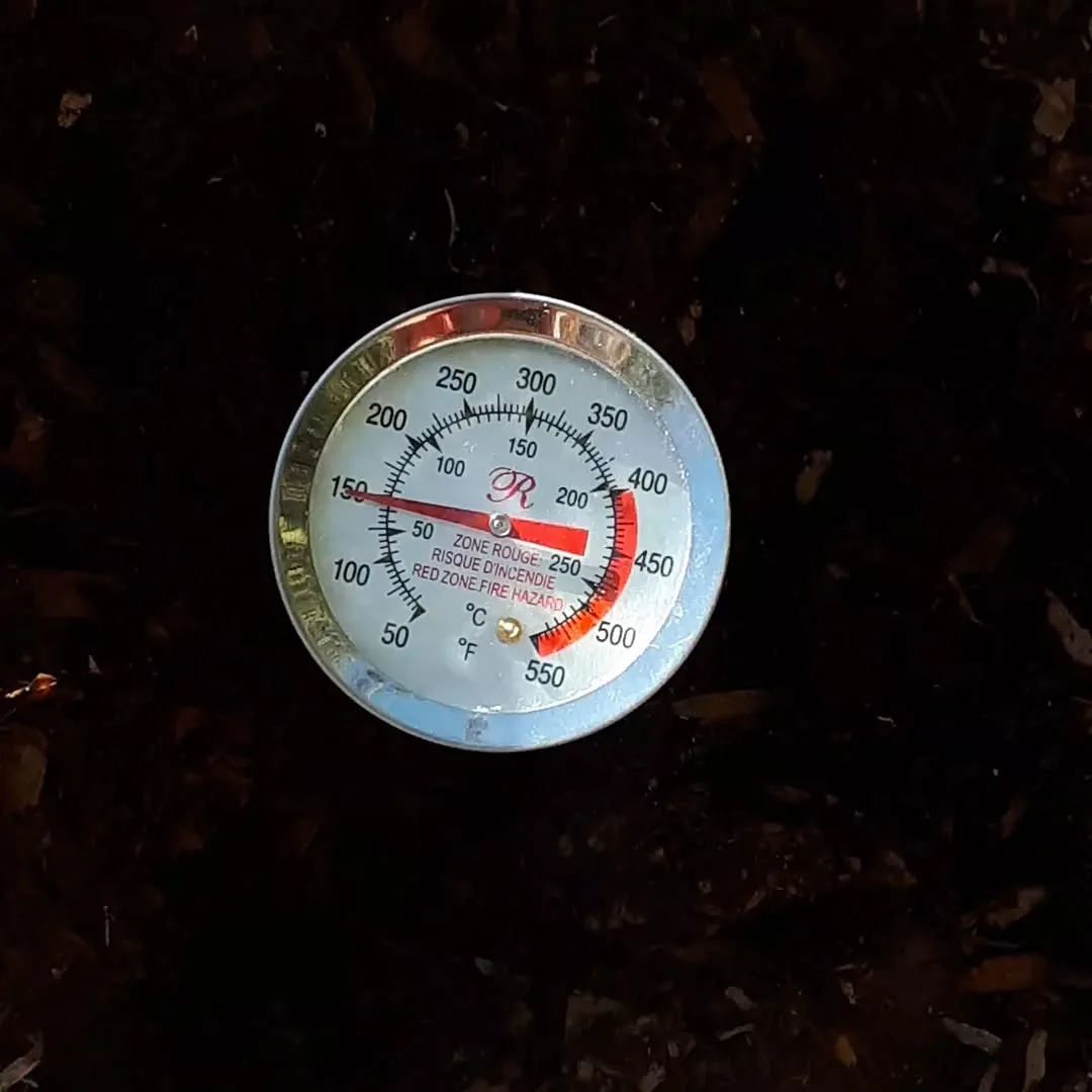 thermometer on compost