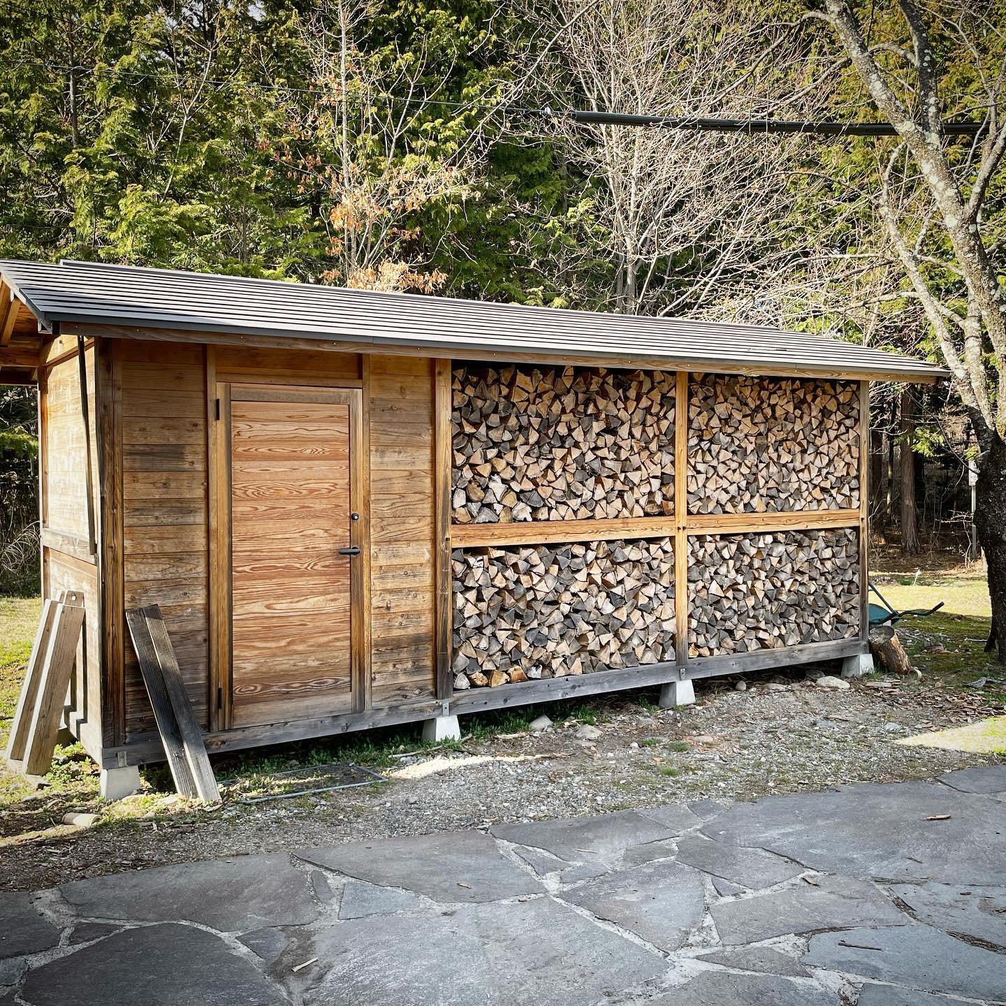 firewood shed on homestead