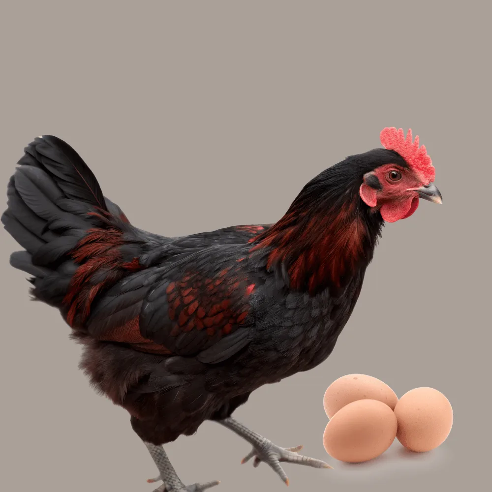 Australorp with eggs