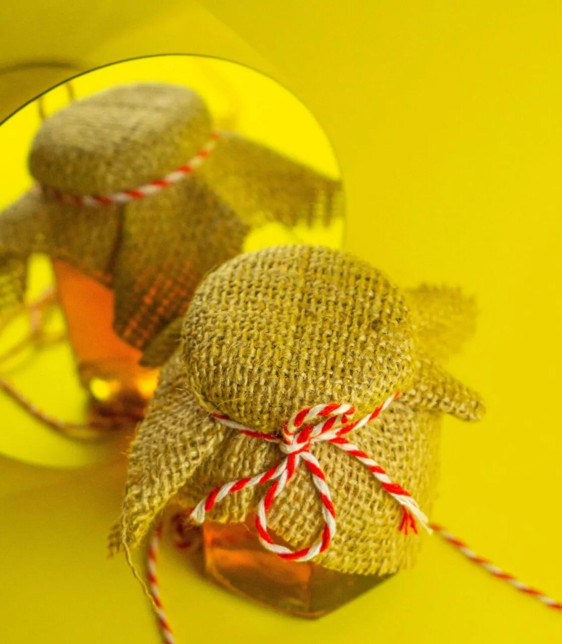 raw honey packed in jar