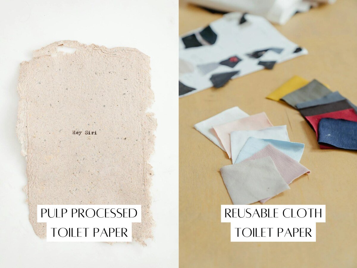 pulp processed toilet paper vs reusable cloth toilet paper