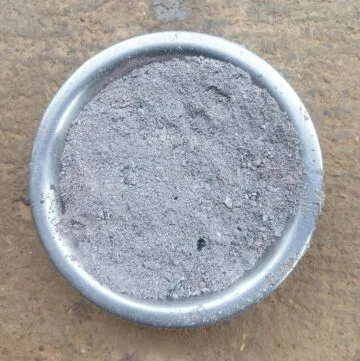a bowl of wood ash